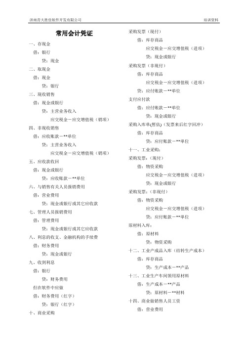 常用会计凭证