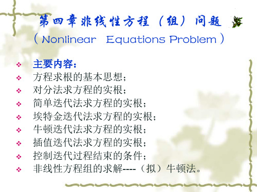 f(x)=0非线性方程(组)问题