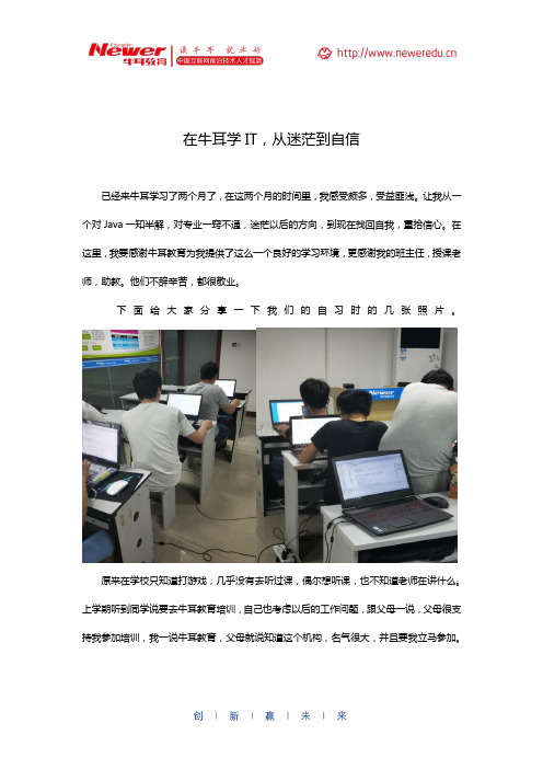 在牛耳学IT,从迷茫到自信