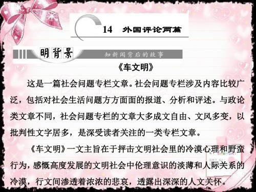 高中语文人教版选修《新闻阅读与实践》课件：第五章 14 外国评论两篇