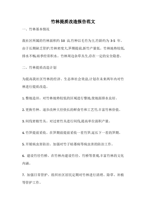 竹林提质改造报告范文