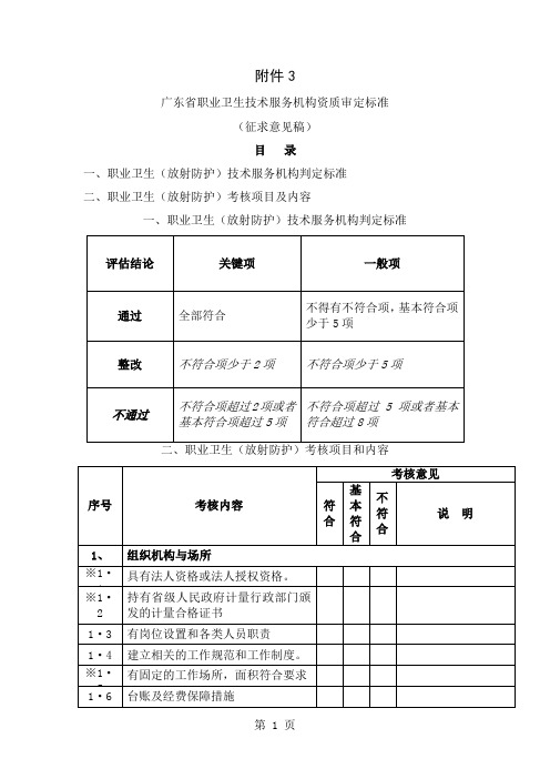 广东省职业卫生技术服务机构资质审定标准共10页word资料