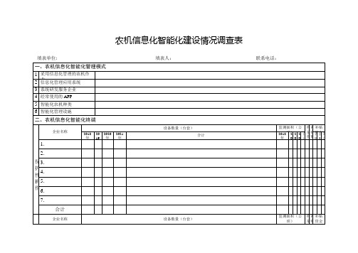 农机信息化智能化建设情况调查表