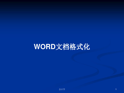 WORD文档格式化PPT教案学习