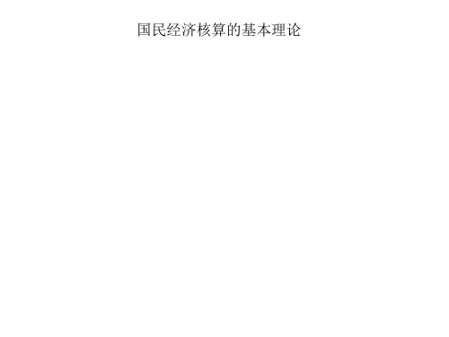 国民经济核算的基本理论