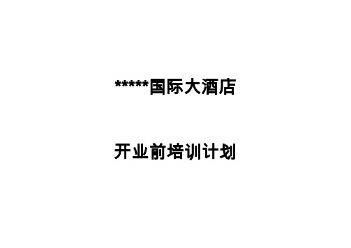 某国际大酒店开业前培训工作计划(doc 106页)