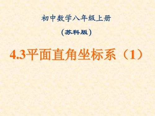 苏科版初中八年级数学上册4.3 平面直角坐标系1 课件