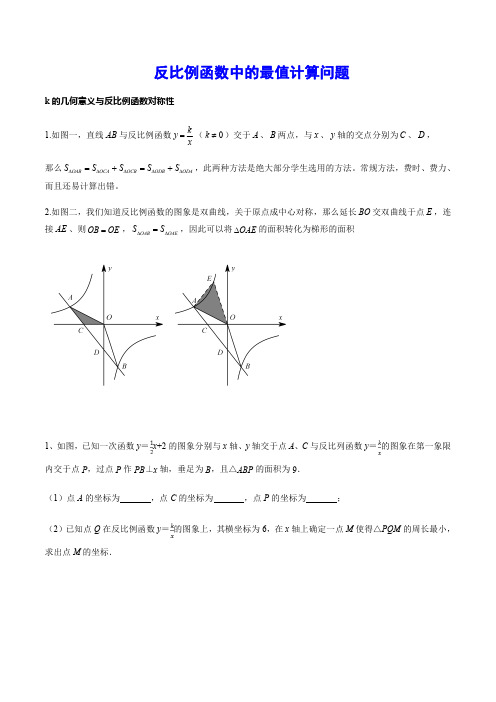 71 反比例函数中的最值计算问题