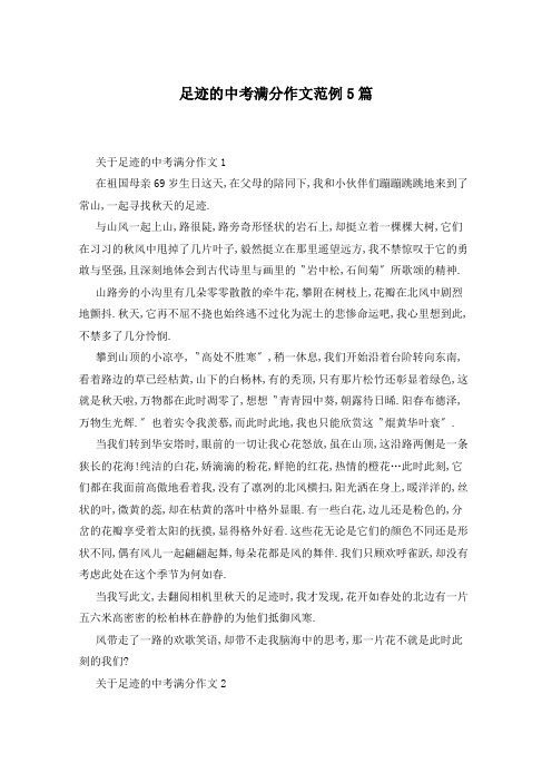 足迹的中考满分作文范例5篇