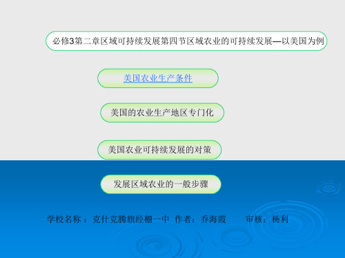 第二章 第四节 区域农业的可持续发展——以美国为例(共35张PPT)