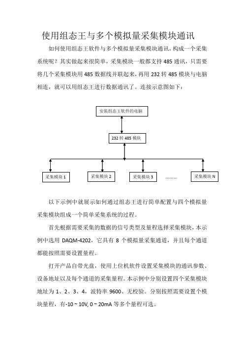 组态王与多个模拟量采集模块通讯