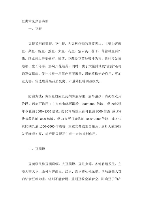 豆类常见虫害防治