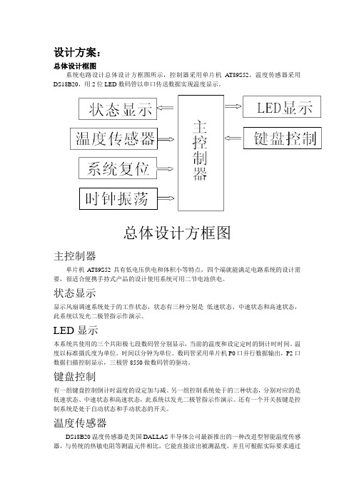 智能风扇调速系统毕业设计设计方案