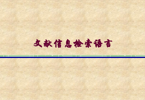 文献检索语言