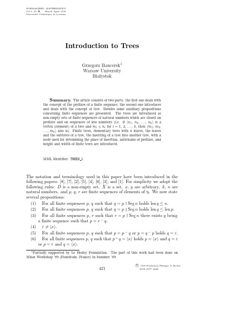 Vol.1, No.2, March–April 1990 Université Catholique de Louvain Introduction to Trees