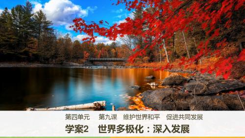 高中政治 第四单元 当代国际社会 第九课 维护世界和平 促进共同发展 2 世界多极化：深入发展名师课件 新人