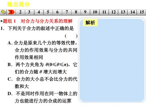 高三一轮复习 第二章  力的分解合成 练习