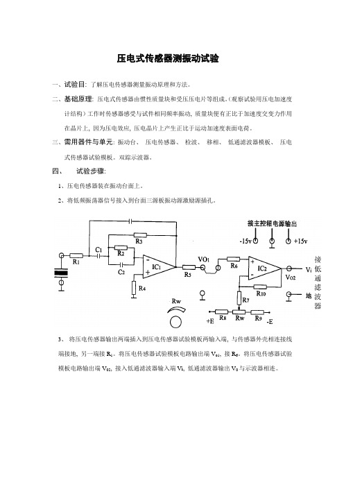2021年压电式传感器实验报告