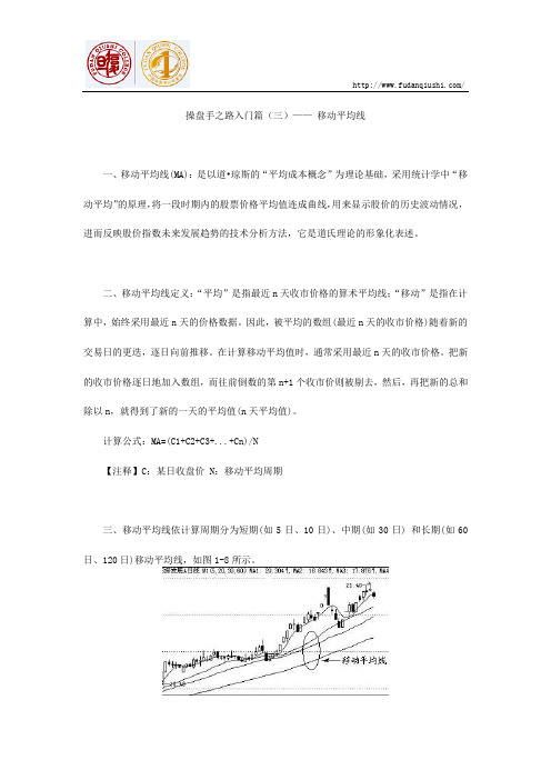 操盘手之路入门篇—— 移动平均线