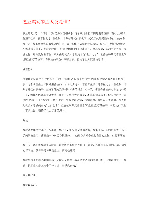 煮豆燃萁的主人公是谁