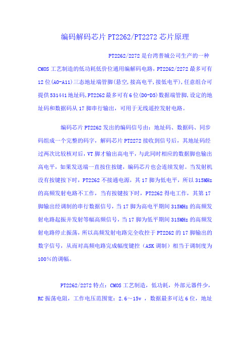 编码解码芯片PT2262-2267原理