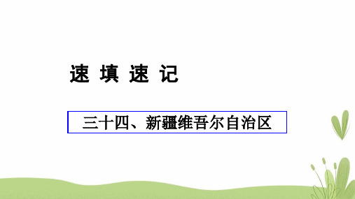 中考地理总复习三十四新疆维吾尔自治区课件