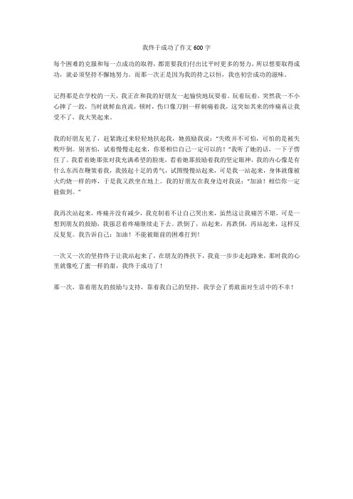 我终于成功了作文600字完美版
