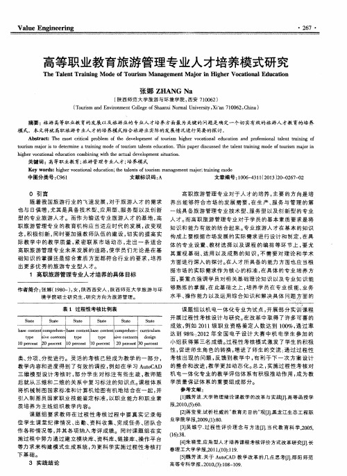 高等职业教育旅游管理专业人才培养模式研究