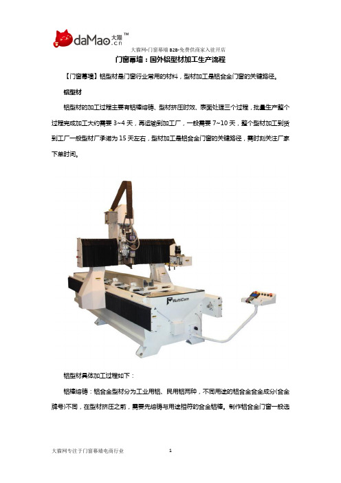 门窗幕墙：国外铝型材加工生产流程