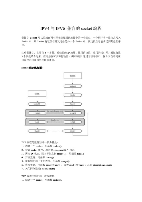 IPV4与IPV6兼容socket编程接口详解