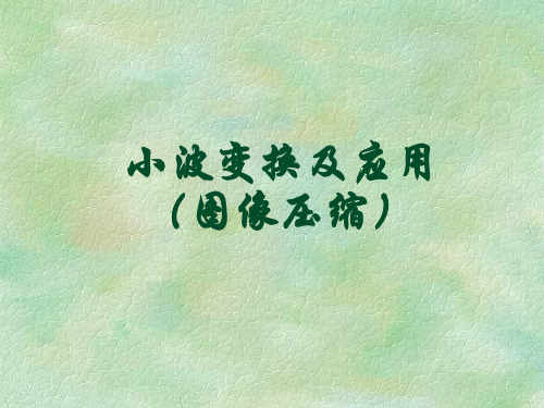 小波变换及应用(图像压缩)