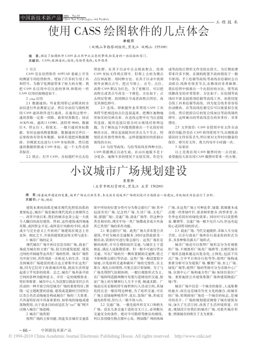使用CASS绘图软件的几点体会