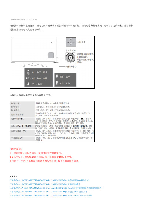 三星液晶电视UA40ES6100JXXZ(UA46ES6100JXXZ,UA55ES6100JXXZ)如何使用电视控制器