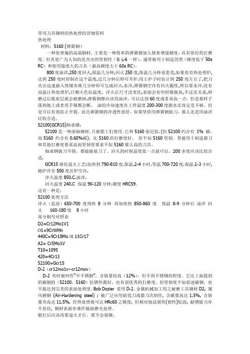常用刀具钢材的热处理