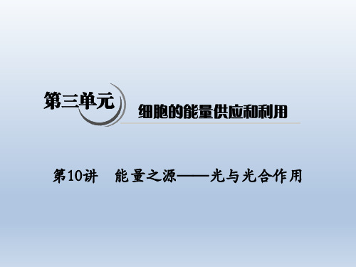2020《高考生物》一轮复习课件第10讲 能量之源——光与光合作用