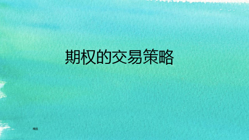 期权的交易策略详细版.ppt