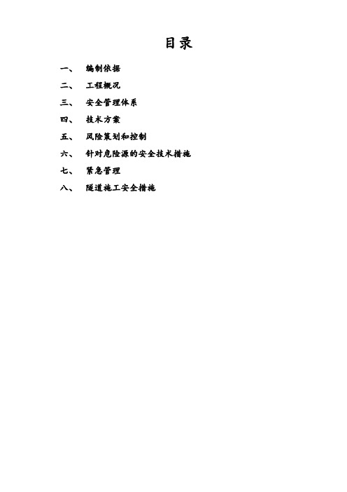 [山西]隧道工程安全专项施工方案