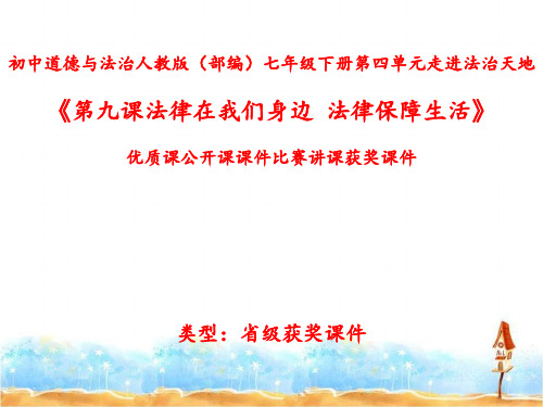 初中道德与法治人教版(部编)七年级下册第四单元走进法治天地《第九课法律在我们身边--法律保障生活》N049