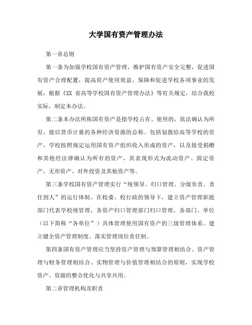 大学国有资产管理办法