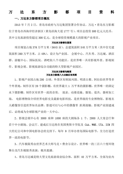 万达东方影都项目资料