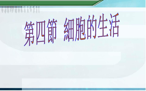 人教版七年级生物课件-细胞的生活ppt