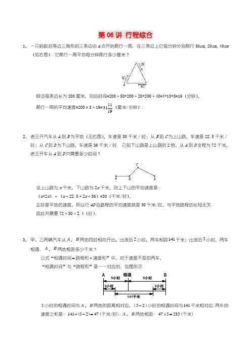 六年级下册数学试题-小升初能力训练：行程综合(解析版)全国通用
