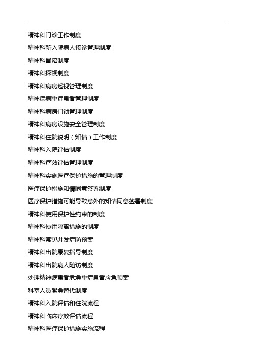 精神科常用制度修改版