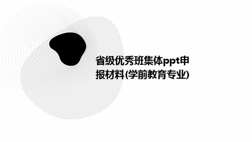 省级优秀班集体ppt申报材料(学前教育专业)