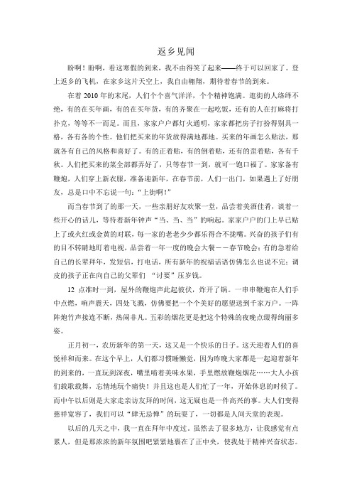 返乡见闻