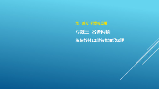 专题复习：名著知识梳理《儒林外史》课件精品