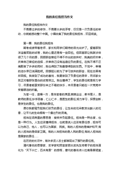 我的责任我担当作文