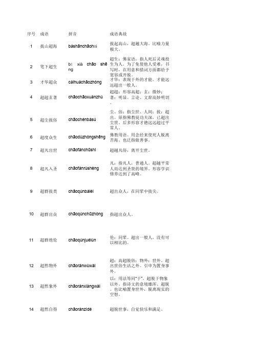 包含-＂超＂-字的成语