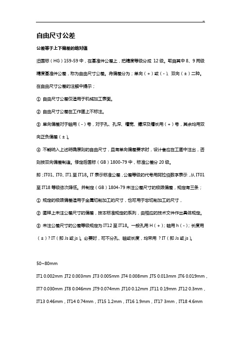 公差等级及配合表