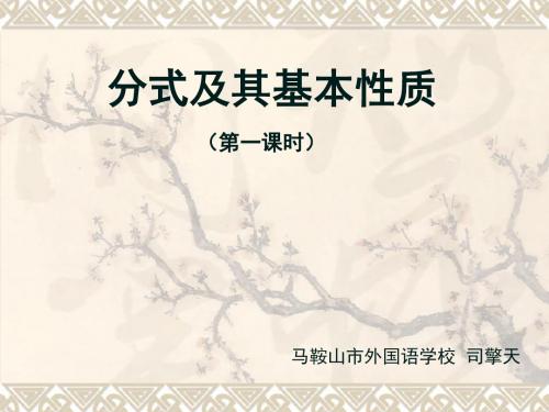分式及其基本性质 (第一课时)